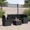 vidaXL Set Divano da Giardino 6 pz con Cuscini Nero in Polyrattan