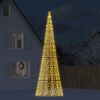 vidaXL Albero di Natale a LED su Pennone 1534 LED Bianco Caldo 500 cm