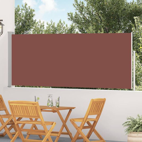 vidaXL Tenda Laterale Retrattile per Patio 120x500 cm Marrone