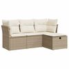 vidaXL Set Divano da Giardino 4 pz con Cuscini Beige in Polyrattan