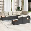 vidaXL Set Divano da Giardino 8 pcs Nero e Crema Polyrattan