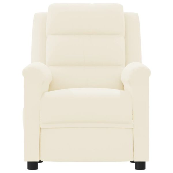 vidaXL Poltrona Massaggiante Elettrica Crema Similpelle