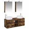 vidaXL Set di mobili per il bagno 5 pz Rovere Fumo