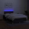 vidaXL Letto a Molle con Materasso e LED Nero 120x200cm in Tessuto