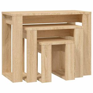 vidaXL Tavolini Impilabili 3 pz Rovere Sonoma in Legno Multistrato