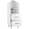 vidaXL Credenza 34,5x34x90 cm in Legno Multistrato Bianco Lucido