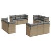 vidaXL Set Divani da Giardino 12 pz con Cuscini Beige in Polyrattan