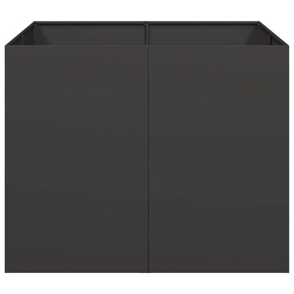 vidaXL Fioriera Nera 100x100x80 cm in Acciaio