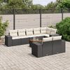 vidaXL Set Divani da Giardino 9 pz con Cuscini Nero in Polyrattan