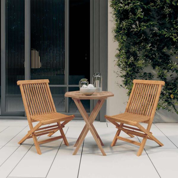 vidaXL Set da Pranzo per Giardino 3 pz in Legno Massello di Teak
