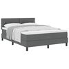 vidaXL Letto a molle con testiera Grigio scuro 160 x 200 cm Tessuto