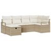 vidaXL Set di divani 6 pz 6-Numero di posti Beige e Crema polyrattan