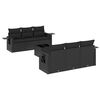 vidaXL Set Divani da Giardino con Cuscini 7pz Nero Polyrattan