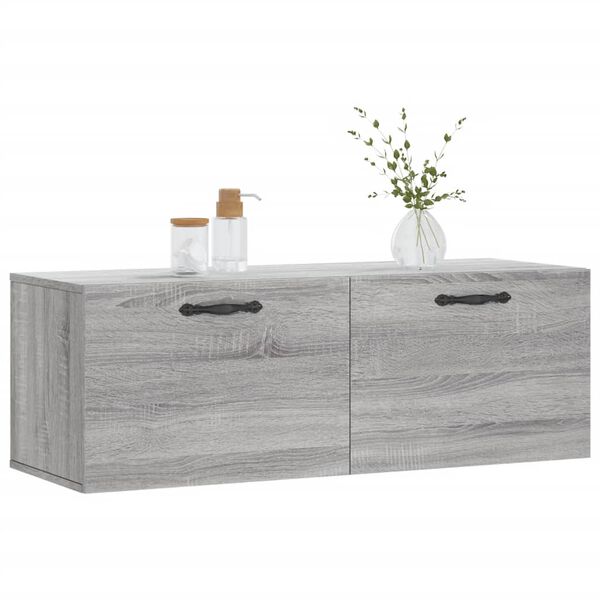vidaXL Mobile a Parete Grigio Sonoma 100x36,5x35 cm Legno Multistrato