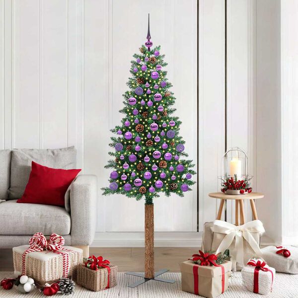 vidaXL Albero di Natale snodato con 300 LED con supporto Verde 180 cm