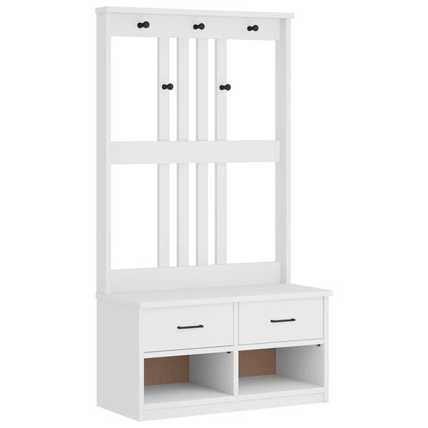 vidaXL Albero da Ingresso SANDNES Bianco 87x40x159,5 cm Legno di Pino