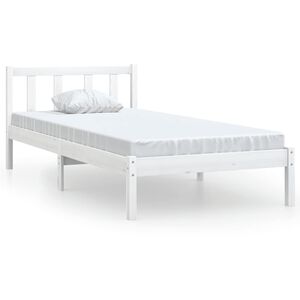 vidaXL Giroletto in Legno Massello Bianco 75x190 cm Small Single