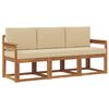 vidaXL Set di divani da esterno 3 pz Naturale e Beige