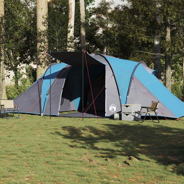 vidaXL Tenda da Campeggio a Cupola per 4 Persone Blu Impermeabile