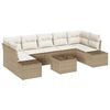 vidaXL Set Divano da Giardino 8 pz Beige e Crema polyrattan