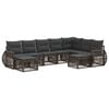 vidaXL Set Divano da Giardino 9 pz 9-Posti Grigio polyrattan