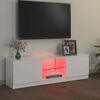 vidaXL Mobile Porta TV con Luci LED Bianco Lucido 120x30x36 cm