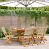 vidaXL Sedie Giardino Pieghevoli 6pz Beige Polyrattan e Legno Massello