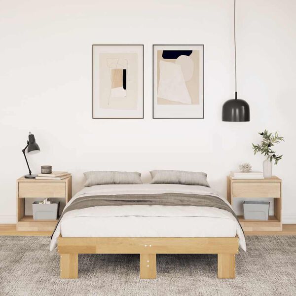 vidaXL Struttura Letto Senza Materasso 120x200 cm in Legno di Rovere