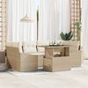 vidaXL Set Divano da Giardino 7 pcs Beige Poly Rattan