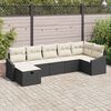 vidaXL Set Divano da Giardino con cuscino 7 pcs Nero Poly Rattan