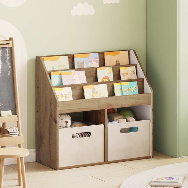 vidaXL Libreria per Bambini Rovere artigianale 72,5 x 29,5 x 69 cm