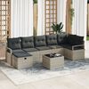 vidaXL Set di divani con cuscino 8 pcs Grigio chiaro polyrattan