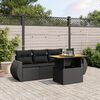 vidaXL Set Divani da Giardino 5 pz con Cuscini in Polyrattan Nero