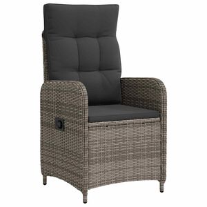 vidaXL Sedia da giardino reclinabile Grigio e Grigio Scuro