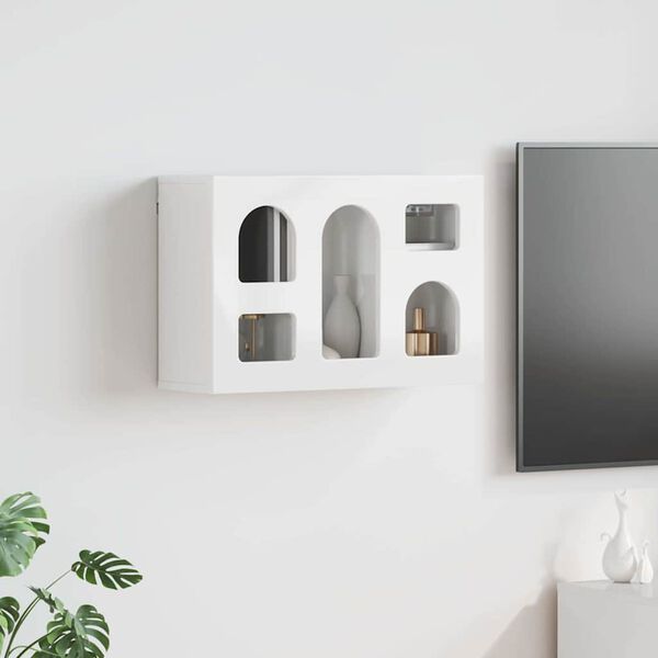 vidaXL Armadio pensile Bianco Lucido 60 x 20 x 40 cm Legno multistrato