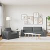 vidaXL Set di divani 2 pcs Grigio scuro 182 x 80 x 82 cm Tessuto