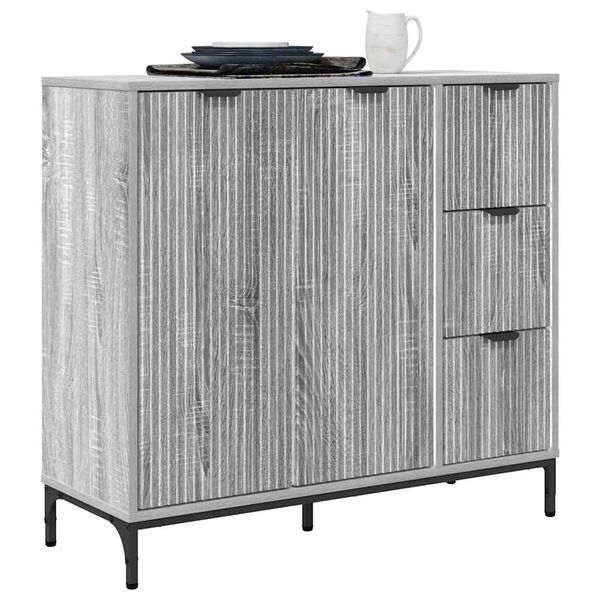 vidaXL Credenza Grigio Sonoma 89,5 x 33 x 82 cm Legno multistrato