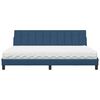 vidaXL Letto con Materasso Hanko Blu 200x200 cm in Tessuto