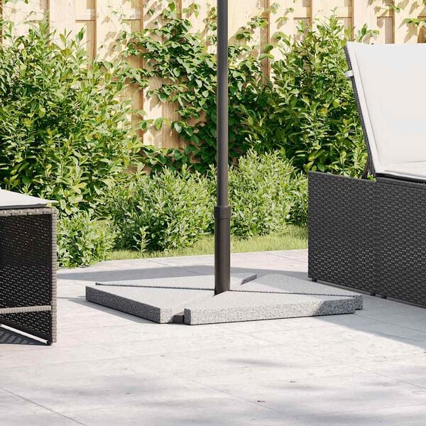 vidaXL Set Base per Ombrellone da Giardino 5 pz in Granito e Acciaio