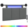 vidaXL Testiera sospesa Con luce LED Grigio Scuro Tessuto