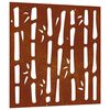 vidaXL Decorazione Muro da Giardino 55x55 cm Bamb&ugrave; in Acciaio Corten