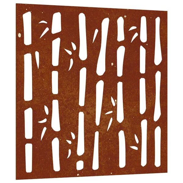 vidaXL Decorazione Muro da Giardino 55x55 cm Bamb&ugrave; in Acciaio Corten