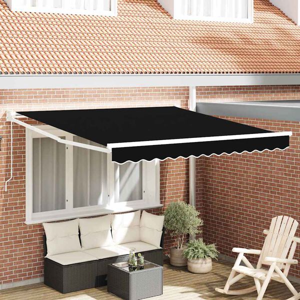 vidaXL Tenda da Sole Nero 3 x 2,5 m Poliestere e metallo