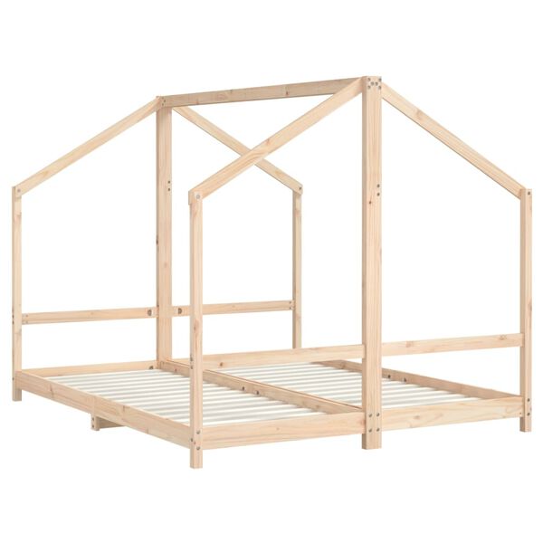 vidaXL Giroletto per Bambini 2x(80x200) cm in Legno Massello di Pino