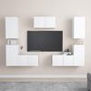 vidaXL Set Mobili Porta TV 7 pz Bianco in Legno Multistrato