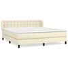 vidaXL Giroletto a Molle con Materasso Crema 160x200 cm in Similpelle