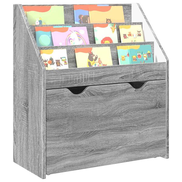 vidaXL Libreria per Bambini Grigio Sonoma 60 x 29,5 x 69 cm