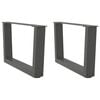 vidaXL Gambe per Tavolino da Caff&egrave; a Forma di V 2 pz Antracite 60x(30-31,3) cm Acciaio