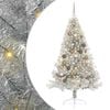 vidaXL Albero di Natale artificiale con luci integrate Argento 180 cm