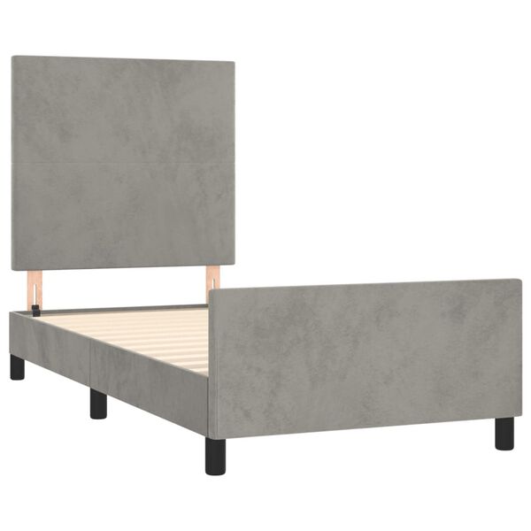 vidaXL Giroletto senza Materasso Grigio Chiaro 90x190 cm Velluto